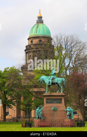 Royaume-uni, Ecosse, Edimbourg, Charlotte Square, Albert Memorial, West Register House, Banque D'Images