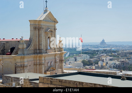 Voir à partir de la Citadelle, Victoria (Rabat) Gozo, Malte, l'Europe. Banque D'Images