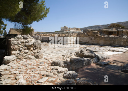 Partie de le palais minoen de Knossos en Crète. Banque D'Images