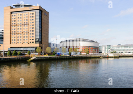 Hôtel Hilton et le Front, Belfast Banque D'Images