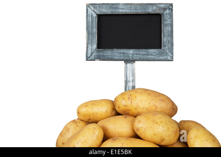 Les pommes de terre à prix vierge-board - isolated on white Banque D'Images