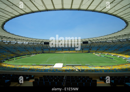 RIO DE JANEIRO, Brésil - janvier 29, 2014 : Avis de Maracana football soccer stadium de la tribune. Banque D'Images