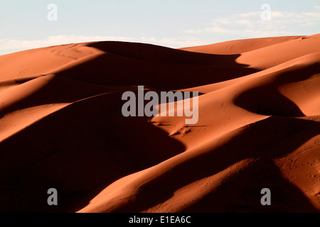 Erg Chebbi dunes de sable dans le désert du Sahara, près de Merzouga, Maroc Banque D'Images