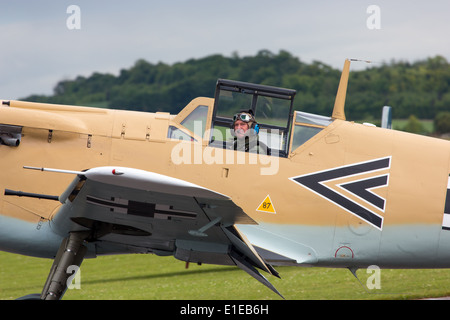 Messerschmitt Bf 109, également connu sous le nom de ME 109, Allemand Seconde Guerre mondiale avion de chasse de la Luftwaffe au meeting aérien de Duxford Banque D'Images