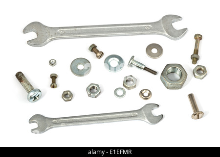 Clé pour écrous isolé sur le fond blanc Banque D'Images