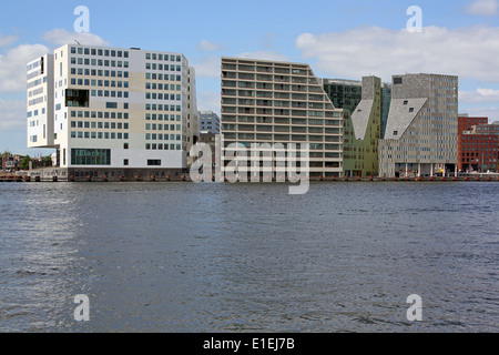 Amsterdam, riverside développement d'anciens docks Banque D'Images