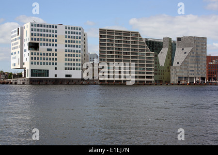 Amsterdam, riverside développement d'anciens docks Banque D'Images