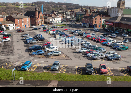 Parking du centre-ville d'en haut à Chesterfield, Derbyshire, Angleterre, RU Banque D'Images