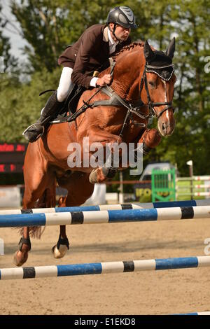 Bratislava-Zahorska Bystrica, Slovaquie. 1er juin 2014. Jiri Hruska (CZE) sur l'aristo. Un tournoi de trois jours l'équipe de RS LICA - Grand Prix cso slovaque cup a eu lieu à Braitslava-Zahorska Bystrica, Slovaquie le 30.05.14-1.06.14. Crédit : Dmitry Argunov/Alamy Live News Banque D'Images