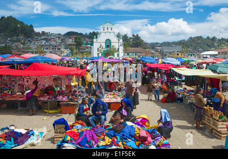 Marché dimanche Mexique Chiapas San Juan Chamula Banque D'Images