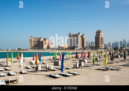 Belles plages de sable blanc à Doha , Qatar. Banque D'Images