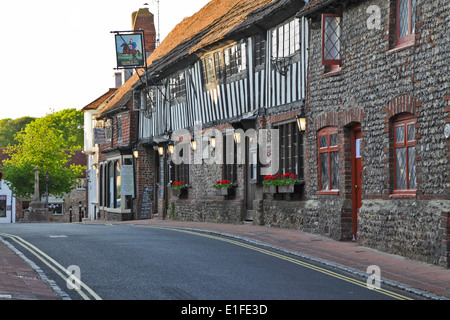 La Cité Médiévale George Inn, dans le village historique de Alfriston East Sussex UK Banque D'Images