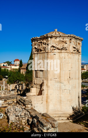 Grèce, Athènes, la Tour des Vents dans l'Agora romaine d'Athènes Banque D'Images