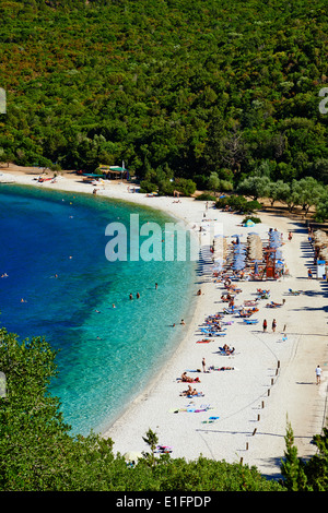 La Grèce, l'île Ionienne, Céphalonie, plage d'Antisamos Banque D'Images