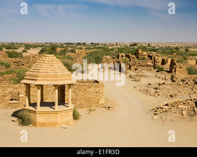 L'Inde, Rajasthan, Jaisalmer, Kuldhara village abandonné au désert de Thar Banque D'Images