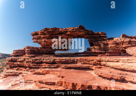 Parc national de KALBARRI, NATURE'S WINDOW, MURCHISON RIVER, AUSTRALIE OCCIDENTALE Banque D'Images