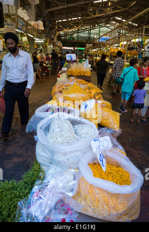 Stands de fleurs à Pak Khlong Talat, Bangkok, Thaïlande Banque D'Images