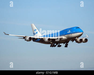 PH-BFB KLM Royal Dutch Airlines Boeing 747-406, l'atterrissage à Schiphol (AMS - EHAM), aux Pays-Bas, 16mai2014, Banque D'Images