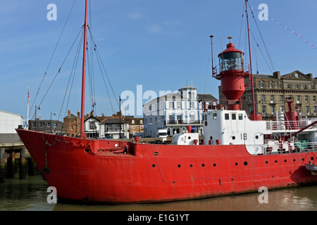 LV18 lège amarré à Harwich Ha'penny Pier, Essex, UK Banque D'Images