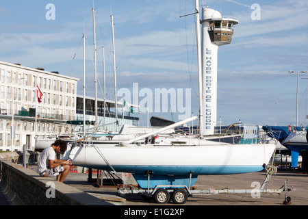 Phare, capitaine de la station du Havre, Seine-Maritime, Normandie, France. Banque D'Images