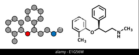 Atomoxetine attention-deficit hyperactivity disorder (ADHD), la structure chimique des médicaments. Banque D'Images