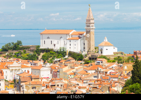 Vieille ville pittoresque de Piran, Slovénie. Banque D'Images