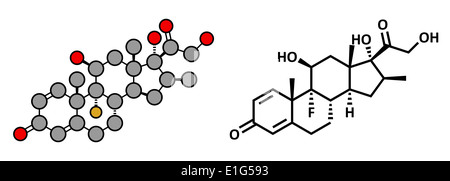 Betamethasone immunosuppresseur anti-inflammatoires et des médicaments stéroïdes, la structure chimique. Banque D'Images