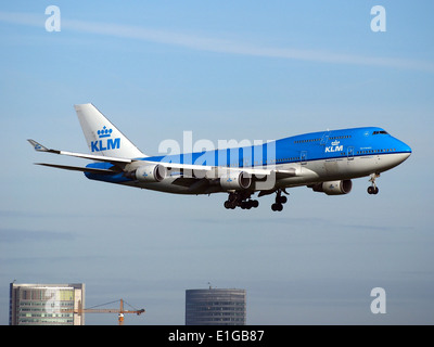 PH-BFB KLM Royal Dutch Airlines Boeing 747-406, l'atterrissage à Schiphol (AMS - EHAM), aux Pays-Bas, 16mai2014, Banque D'Images