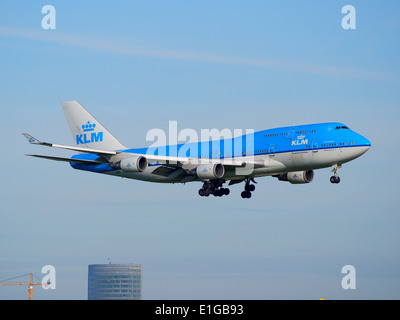 PH-BFB KLM Royal Dutch Airlines Boeing 747-406, l'atterrissage à Schiphol (AMS - EHAM), aux Pays-Bas, 16mai2014, Banque D'Images