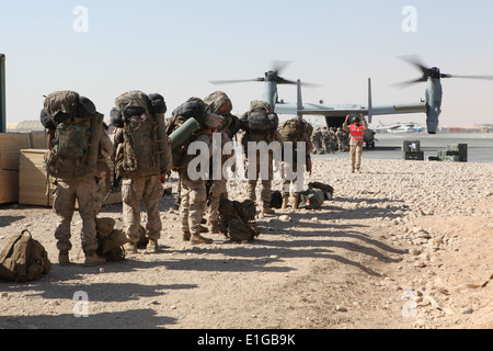 Les Marines américains avec l'Inde, l'entreprise Équipe de débarquement du bataillon 3/8, 26e Marine Expeditionary Unit (MEU), l'équipe de combat régimentaire 2, pr Banque D'Images