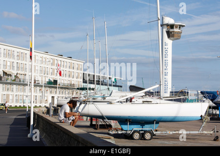 Phare, capitaine de la station du Havre, Seine-Maritime, Normandie, France. Banque D'Images