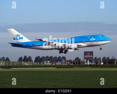 PH-BFB KLM Royal Dutch Airlines Boeing 747-406, l'atterrissage à Schiphol (AMS - EHAM), aux Pays-Bas, 16mai2014, Banque D'Images