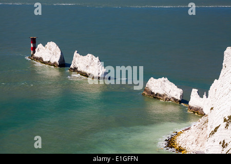 Les aiguilles rock formation sur l'île de Wight Angleterre Angleterre Europe Banque D'Images