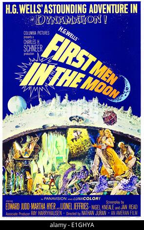 Premiers hommes dans la Lune 1964 un film britannique de science-fiction avec Edward Judd, Martha Heyer et Lionel Jeffries. Banque D'Images