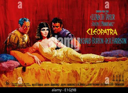 Une Cléopâtre 1963 British-American-Swiss drame épique film avec Elizabeth Taylor, Richard Burton, Rex Harrison, Roddy McDowall et Martin Landau. Banque D'Images