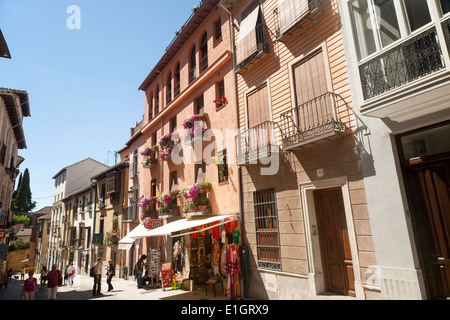 Cuesta de Gomerez street, Granada, Espagne Banque D'Images