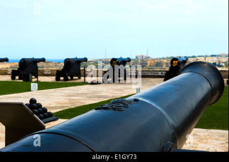 La batterie, La Valette, Malte. Banque D'Images