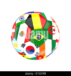 Pays différent de l'image 3D soccer ball on white Banque D'Images