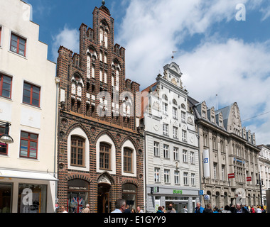 Chambre Ratschow (brique) en gothique st Kröpeliner à Rostock, Mecklenburg-Vorpommern, Allemagne Banque D'Images