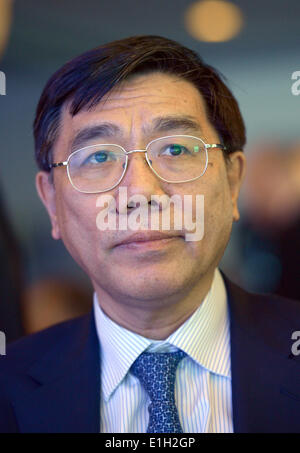 Berlin, Allemagne. 04 Juin, 2014. Président de la Banque industrielle et commerciale de Chine (ICBC) Jiang Jianquing est photographié à un forum de discussion de la Deutsche Bank sur les relations économiques sino-allemande à Berlin, Allemagne, 04 juin 2014. Photo : RAINER JENSEN/dpa/Alamy Live News Banque D'Images