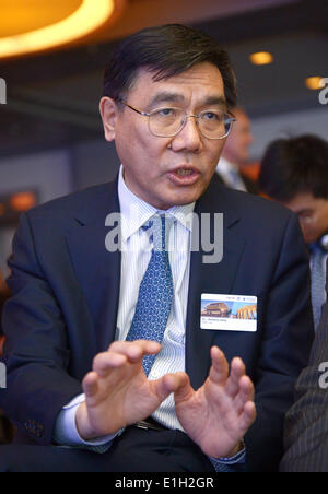 Berlin, Allemagne. 04 Juin, 2014. Président de la Banque industrielle et commerciale de Chine (ICBC) Jiang Jianquing est photographié à un forum de discussion de la Deutsche Bank sur les relations économiques sino-allemande à Berlin, Allemagne, 04 juin 2014. Photo : RAINER JENSEN/dpa/Alamy Live News Banque D'Images