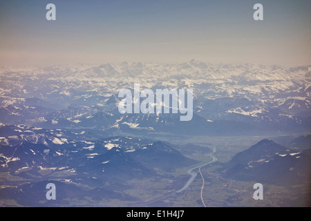 Birdseye view of Alpes allemandes, au sud de Munich, Allemagne Banque D'Images