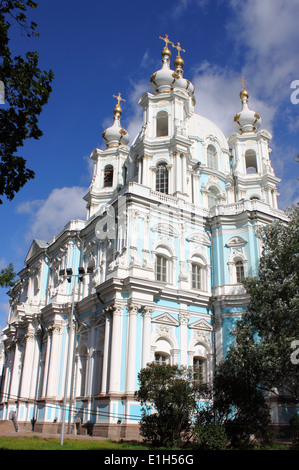 Cathédrale de Smolny à Saint-Pétersbourg, Russie Banque D'Images