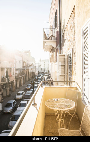 Balcon à Jaffa, vieille ville, Tel Aviv, Israël Banque D'Images