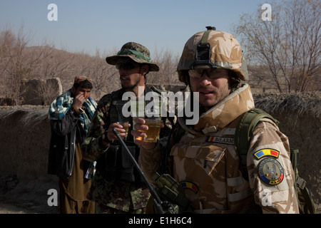 Le lieutenant Craiu Stefan, Équipe de liaison et de mentorat opérationnel 2, 15e Brigade mécanisée, 2e Division d'infanterie, les Forces terrestres, roumain Banque D'Images