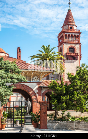 Entrée de Flagler College, a Florida monument situé au centre-ville de Saint Augustine. USA. Banque D'Images