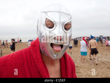 Polar bear club ostend beach Banque D'Images