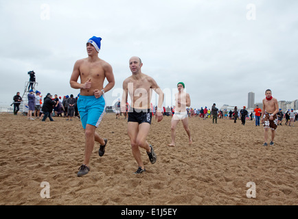 Polar bear club ostend beach Banque D'Images