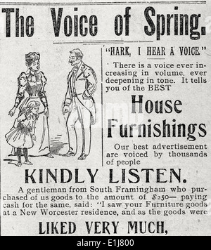 17 mai 1898 -L'Evening Gazette 'La Voix du printemps, de maison, de bien vouloir écouter, aimait beaucoup." Banque D'Images