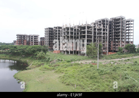 Dhaka 02 juin 2014. Bâtiment en construction à Dhaka. Banque D'Images